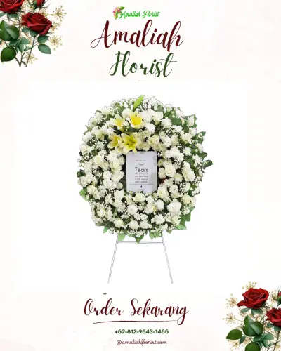 Krans Bunga Duka Cita di Sasana Kriya Tmii